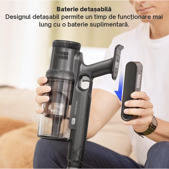 Aspirator vertical fără fir Proscenic P11 Mopping cu funcție de spălare