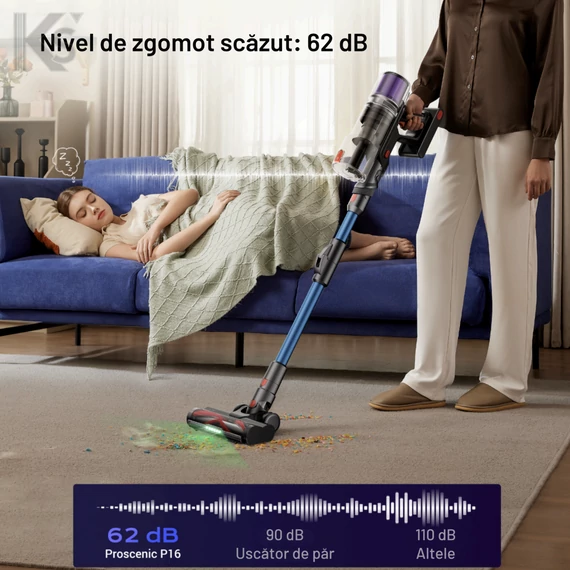 Aspirator vertical fără fir Proscenic P16 Albastru